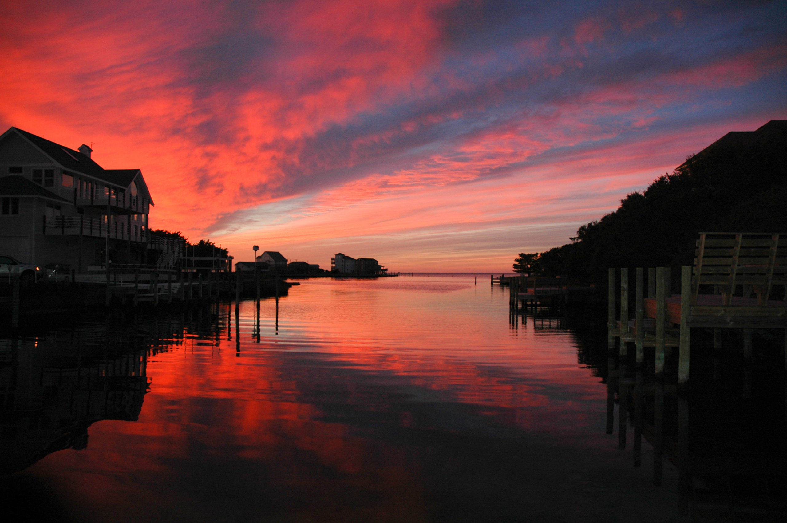 January Sunset in Brigand's Bay, Frisco, NC