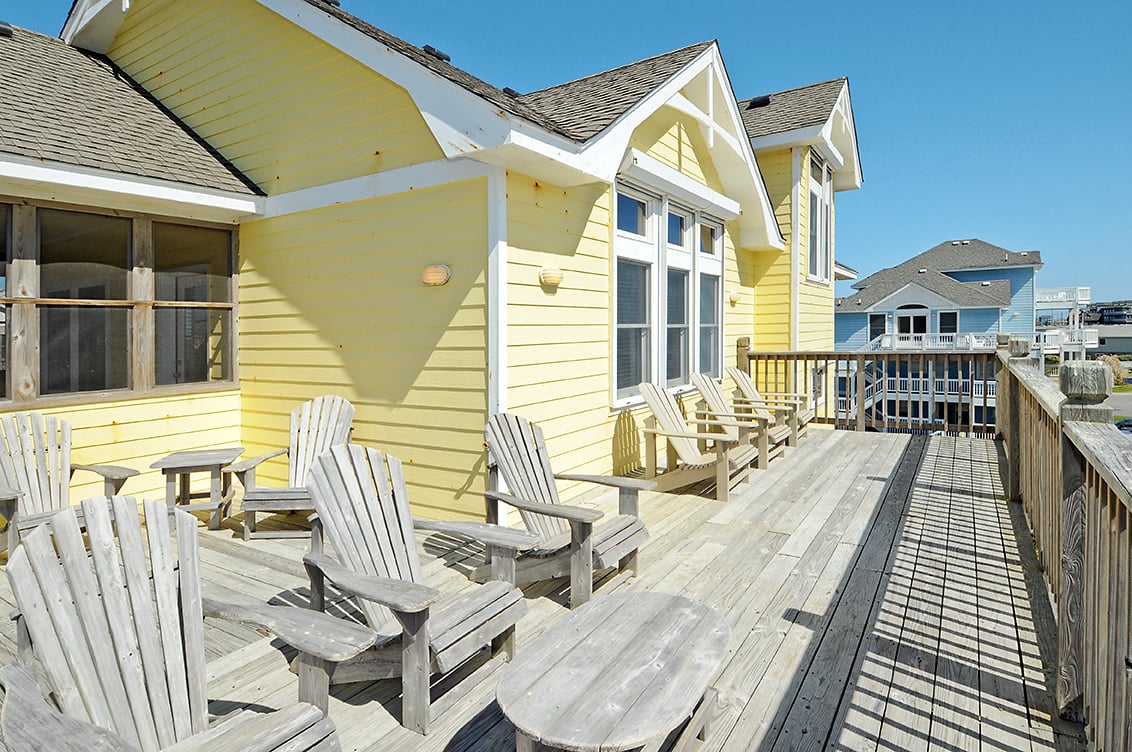 The upper patio of one of our Outer Banks Easter rentals
