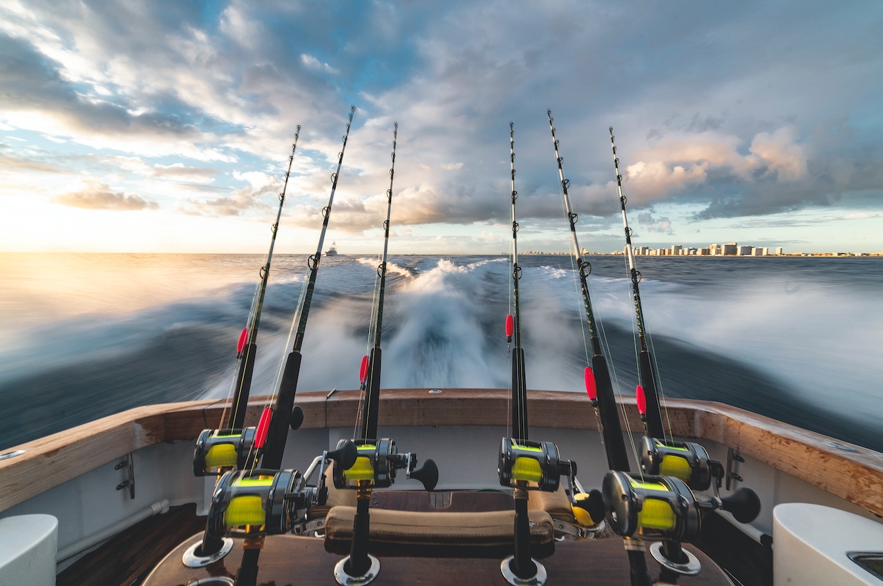 Fishing rods in boat