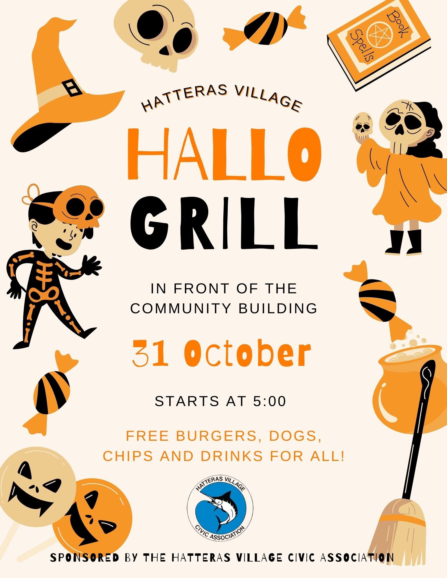 Flyer for Hatteras Village's Hallo Grill